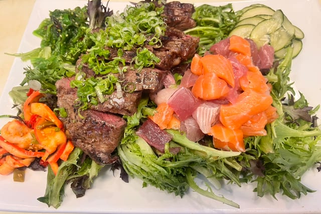Seared Kobe Beef (Surf & Turf Salad).