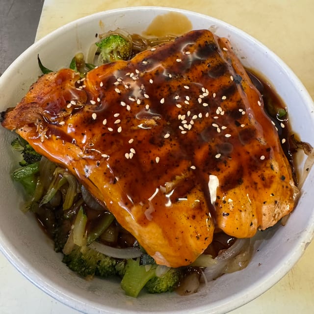 Salmon Teriyaki Rice Bowl.