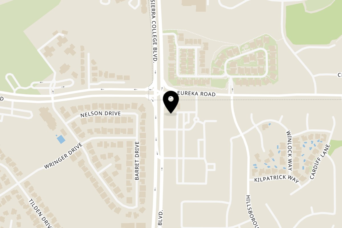 Map showing the location of Sushi Omakase Roseville on 9213 Sierra College Boulevard in Roseville
